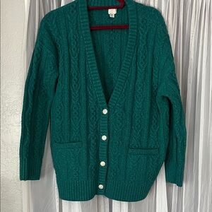 a new day Teal Cable-Knit Button Front Cardigan